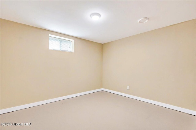 basement featuring baseboards