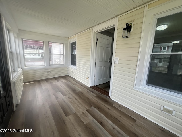 view of unfurnished sunroom