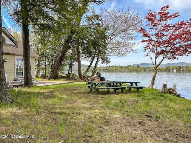 233 Cleverdale Rd, Queensbury, NY 12804 - view of green lawn with a water and mountain view
