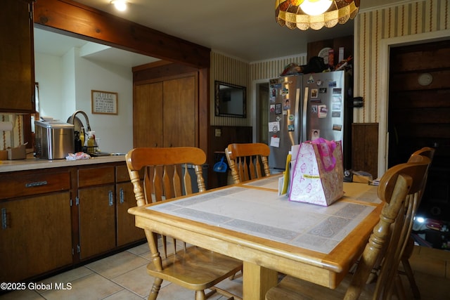 31 Thomas Ave, Hudson Falls, NY 12839 - dining room featuring wallpapered walls and light tile patterned flooring
