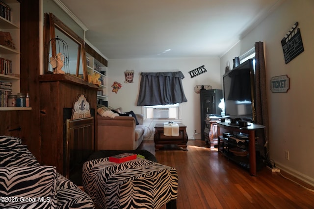 31 Thomas Ave, Hudson Falls, NY 12839 - sitting room with wood-type flooring, crown molding, and cooling unit