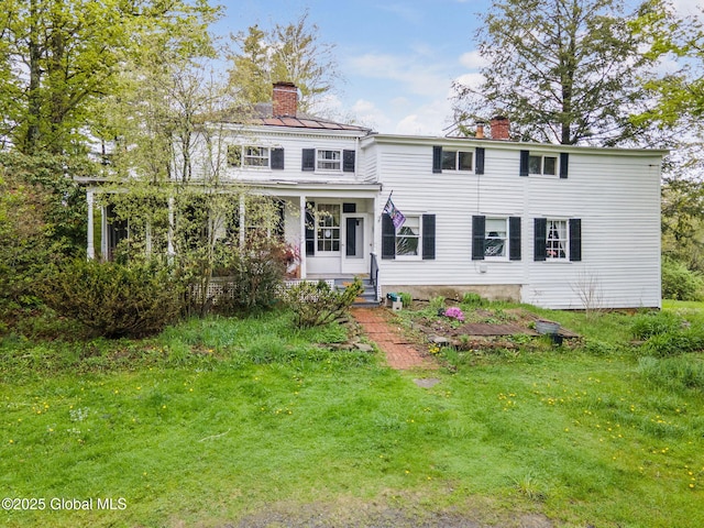 12098 Duanesburg Rd, Duanesburg, NY 12053 - view of front facade featuring a chimney and a front yard