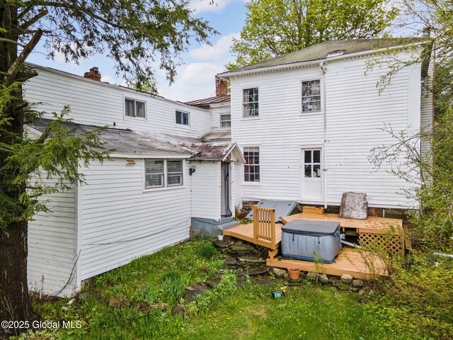 12098 Duanesburg Rd, Duanesburg, NY 12053 - rear view of property with a wooden deck