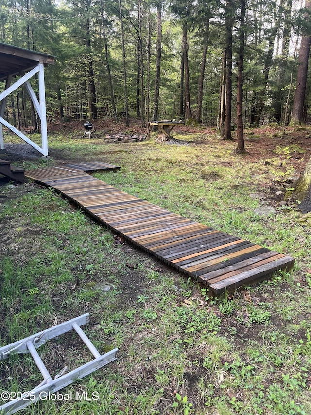 434 Old Stage Rd, Lake Luzerne, NY 12846 - view of yard with a wooded view