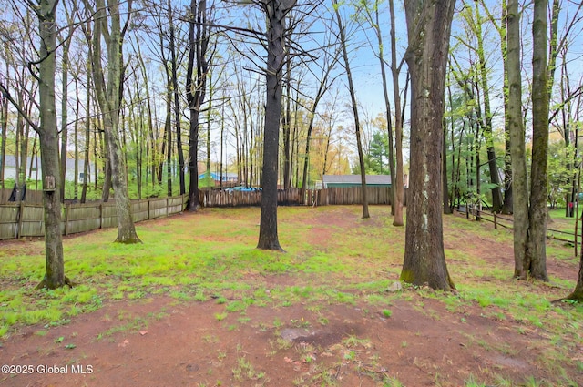 view of yard with fence