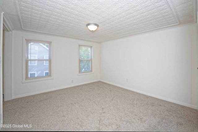 30 Andrewsville Ct, Watervliet, NY 12189 - spare room featuring an ornate ceiling, crown molding, carpet floors, and baseboards