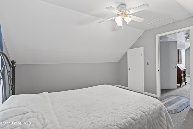 2125 Ferguson St, Rotterdam, NY 12303 - bedroom with lofted ceiling, carpet flooring, ceiling fan, and baseboards