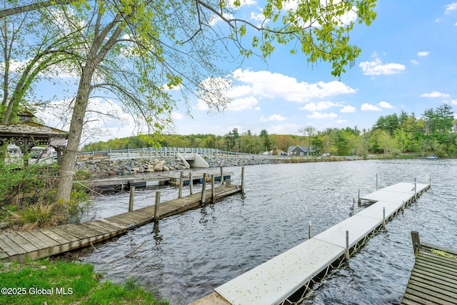 dock featuring a water view