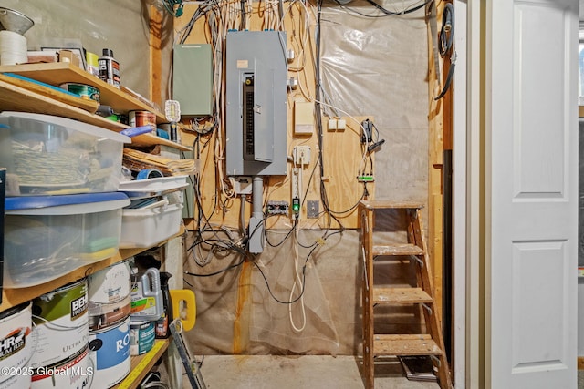 storage room with electric panel