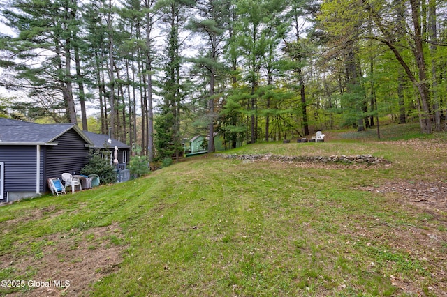 view of grassy yard