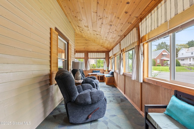 1841 Lenox Rd, Schenectady, NY 12308 - sunroom / solarium with wooden walls, lofted ceiling, and wood ceiling