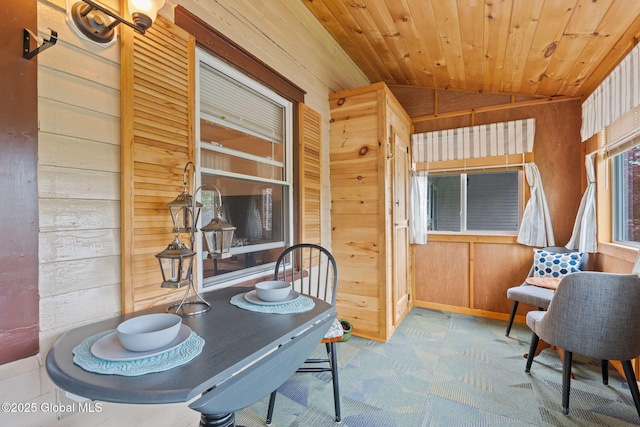 1841 Lenox Rd, Schenectady, NY 12308 - office space with wood walls, vaulted ceiling, and wooden ceiling