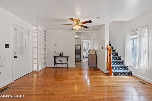 1841 Lenox Rd, Schenectady, NY 12308 - entrance foyer with ceiling fan, light wood-style floors, and baseboards