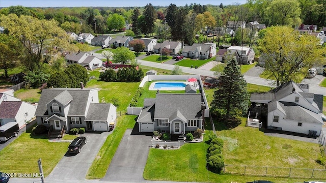 aerial view of residential area