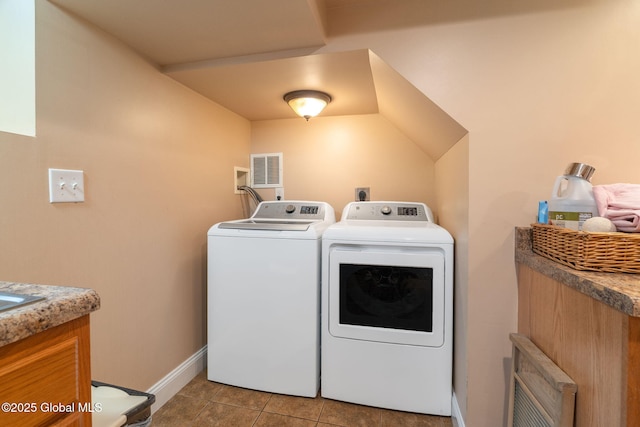 1435 Lowell Rd, Schenectady, NY 12308 - laundry room with independent washer and dryer, baseboards, tile patterned floors, and cabinet space