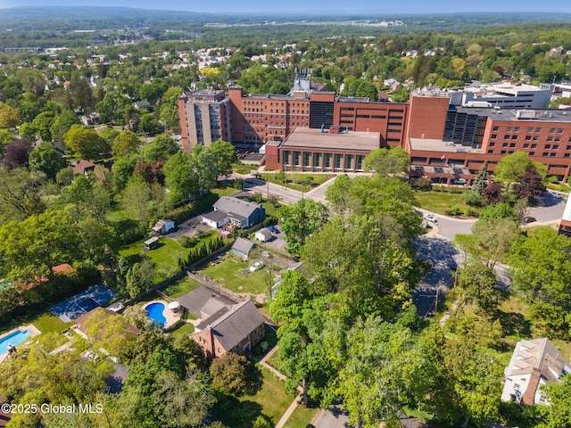1435 Lowell Rd, Schenectady, NY 12308 - drone / aerial view of a pool