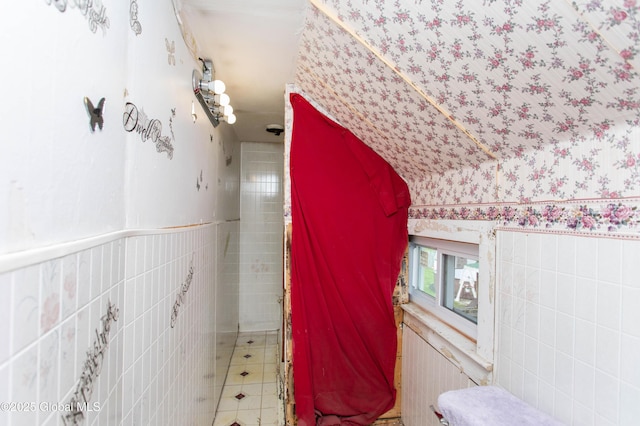 127 John St, Hudson Falls, NY 12839 - bathroom with tile walls and a wainscoted wall