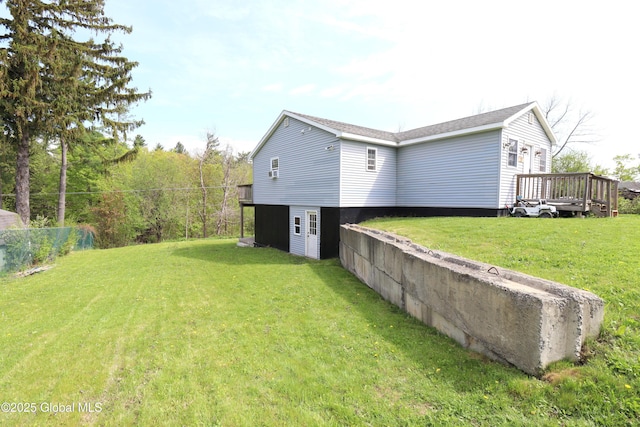 11 Filkins Ln, Voorheesville, NY 12186 - view of side of property with a yard and a wooden deck