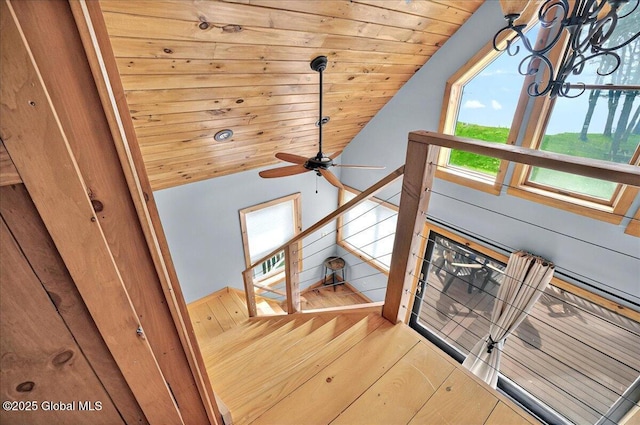 126 Lakeview Ln, Mayfield, NY 12117 - detailed view of wooden ceiling and a ceiling fan