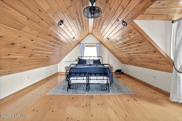 126 Lakeview Ln, Mayfield, NY 12117 - bonus room featuring wood ceiling, vaulted ceiling, baseboards, and wood-type flooring