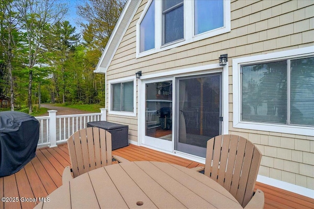 126 Lakeview Ln, Mayfield, NY 12117 - deck featuring outdoor dining space and a grill