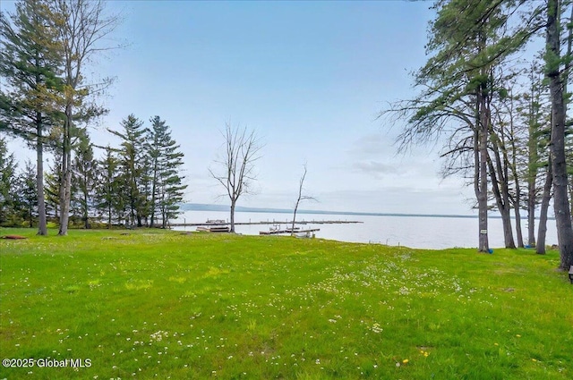 126 Lakeview Ln, Mayfield, NY 12117 - view of green lawn with a water view