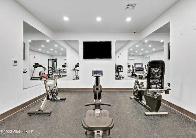 116 W Ave Unit 309, Saratoga Springs, NY 12866 - workout area with recessed lighting and baseboards
