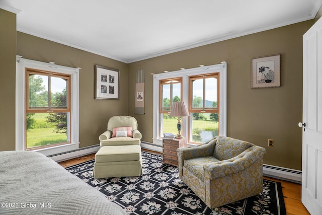 6510 State Route 10, Seward, NY 13459 - sitting room with a baseboard heating unit, wood finished floors, and ornamental molding