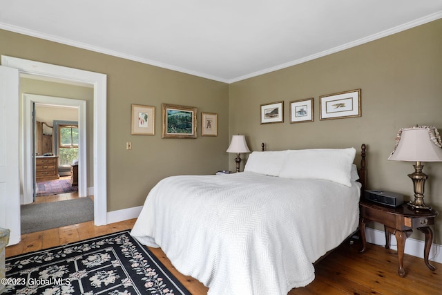 6510 State Route 10, Seward, NY 13459 - bedroom with hardwood / wood-style flooring, baseboards, and crown molding
