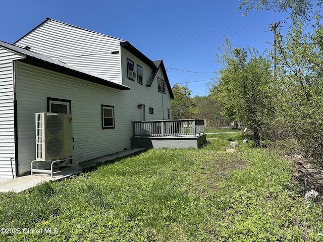 111 Rose St, Delanson, NY 12053 - back of house with a deck and a yard