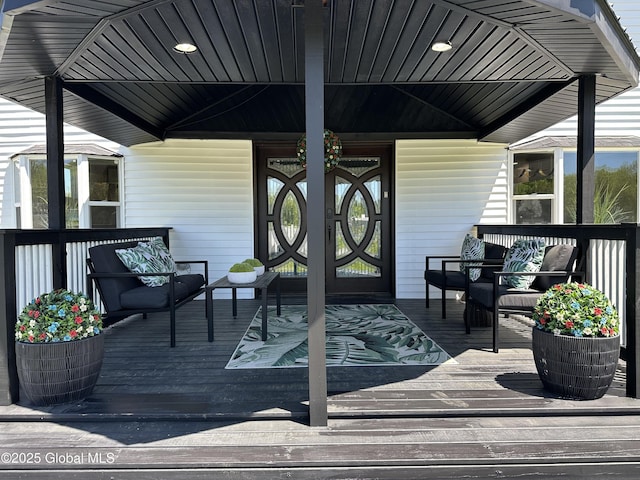 111 Rose St, Delanson, NY 12053 - wooden deck with covered porch