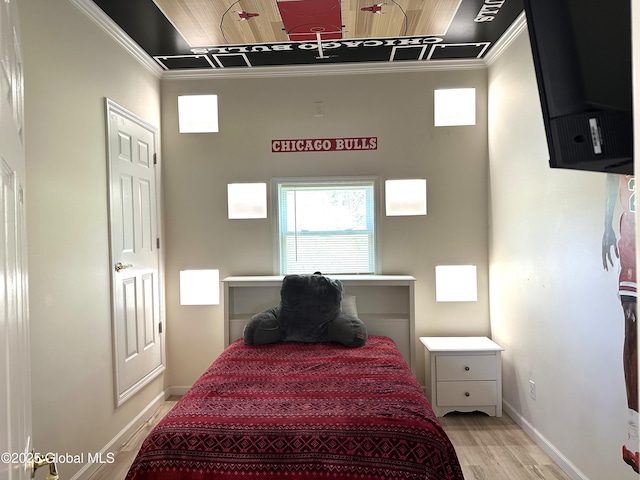 111 Rose St, Delanson, NY 12053 - bedroom featuring ornamental molding, wood finished floors, and baseboards