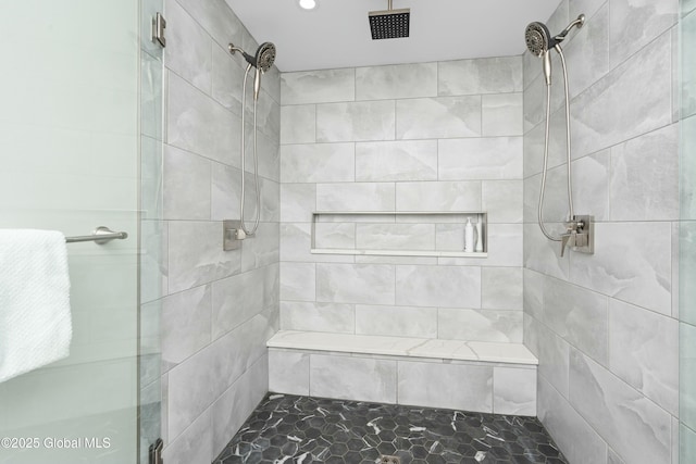 full bathroom with a stall shower