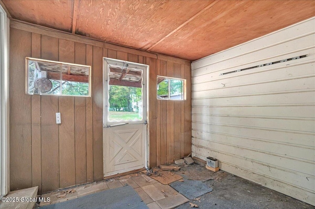 204 Greenfield Ave, Milton, NY 12020 - doorway with wood walls and wooden ceiling