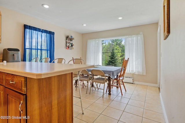 18 Main St, Berne, NY 12059 - dining area featuring baseboards, light tile patterned floors, and recessed lighting