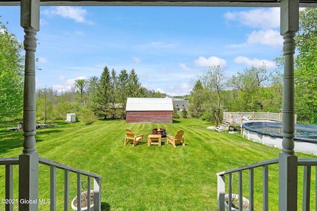 18 Main St, Berne, NY 12059 - view of green lawn featuring a covered pool