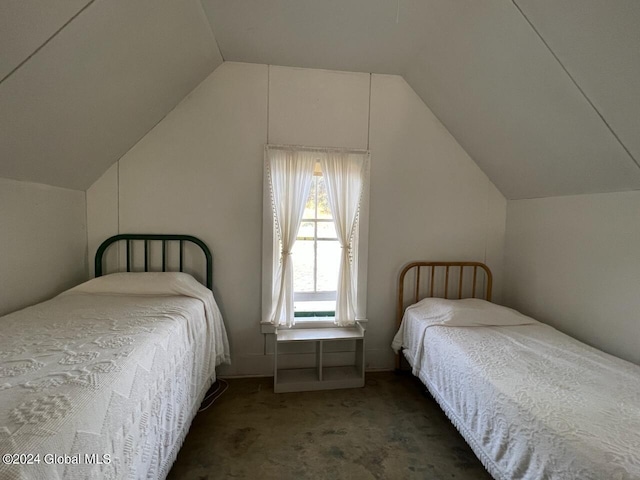 601/603 Baldwin Rd, Ticonderoga, NY 12883 - bedroom with vaulted ceiling and carpet