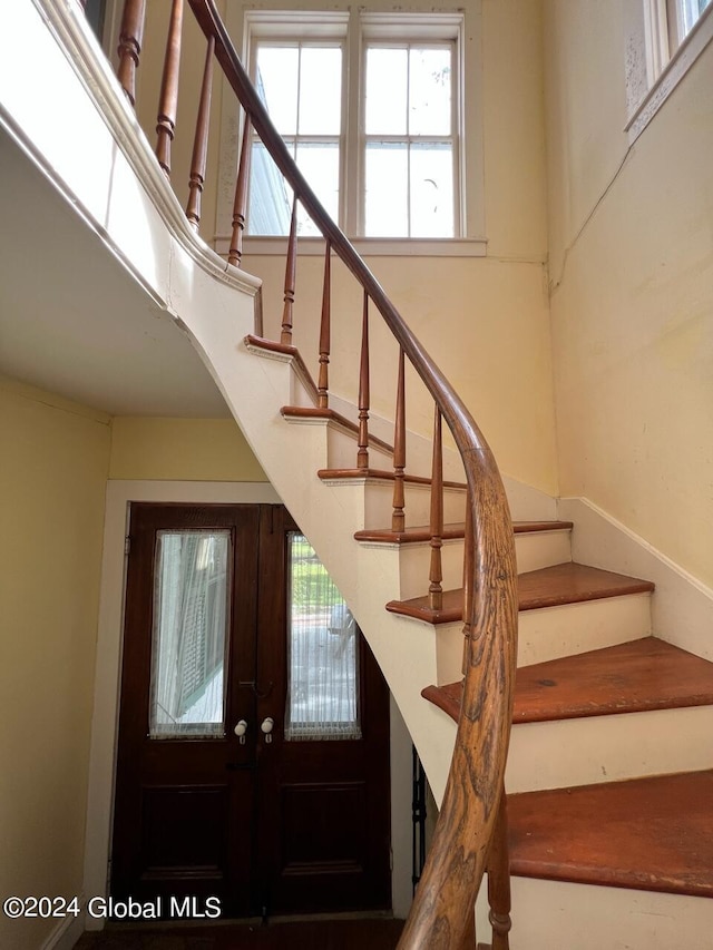 601/603 Baldwin Rd, Ticonderoga, NY 12883 - stairway featuring french doors