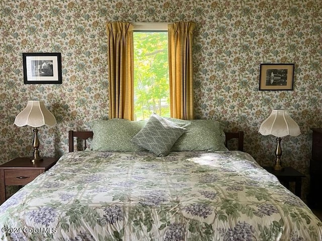 601/603 Baldwin Rd, Ticonderoga, NY 12883 - bedroom featuring wallpapered walls
