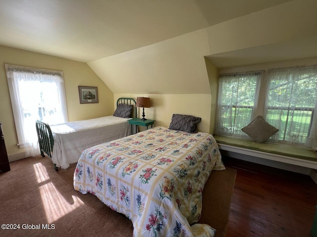 601/603 Baldwin Rd, Ticonderoga, NY 12883 - bedroom featuring lofted ceiling and wood finished floors