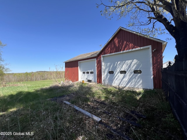 2299 Coach Rd, Argyle, NY 12809 - detached garage with fence