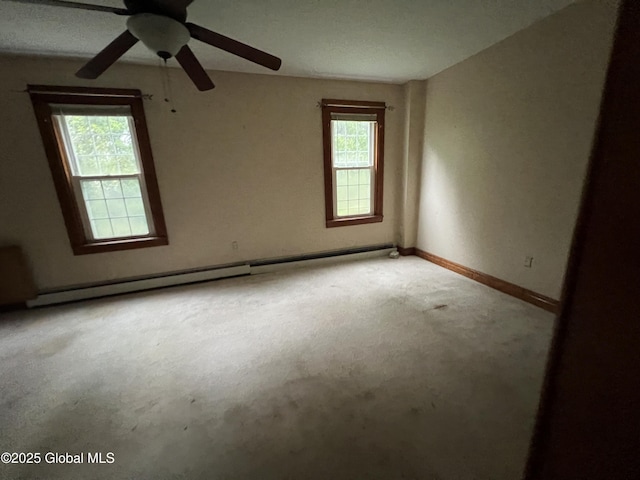 92 N Pearl St, Schaghticoke, NY 12118 - unfurnished room featuring a ceiling fan, carpet flooring, and baseboards
