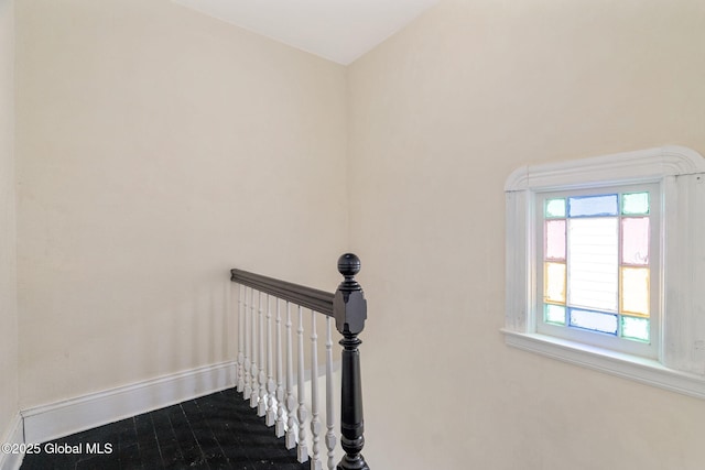 stairs with baseboards