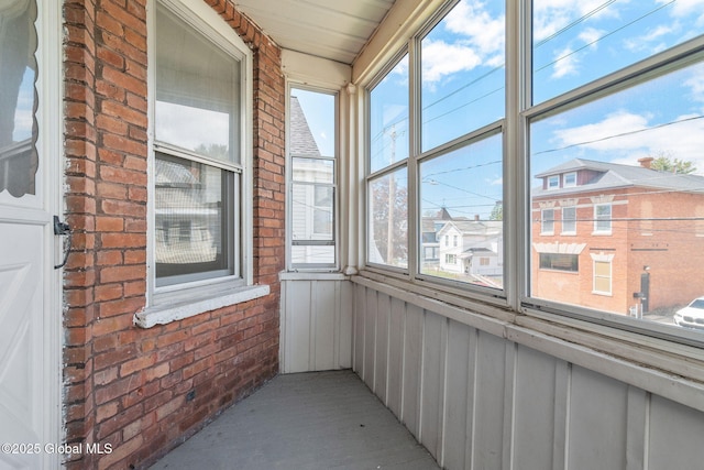view of unfurnished sunroom