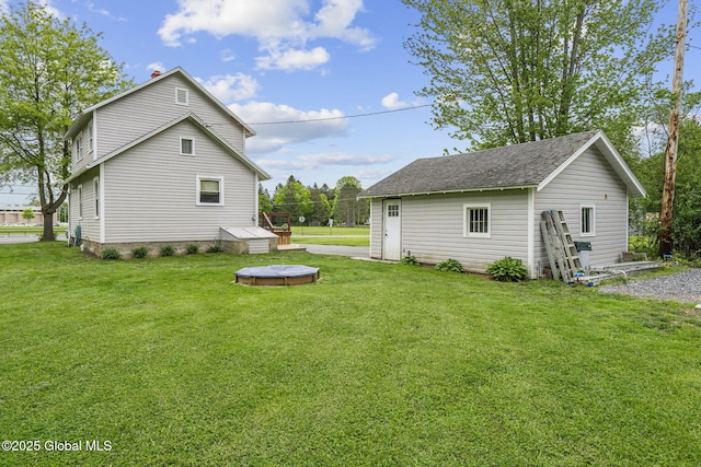 109 Wood Rd, Ballston Spa, NY 12020 - view of side of property with a lawn, an outbuilding, and a chimney