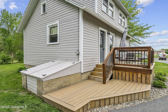 109 Wood Rd, Ballston Spa, NY 12020 - wooden deck featuring a yard