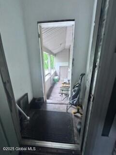 436 Lower Main St, Fort Edward, NY 12839 - doorway to outside featuring lofted ceiling