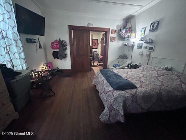 436 Lower Main St, Fort Edward, NY 12839 - bedroom featuring wood finished floors and ornamental molding