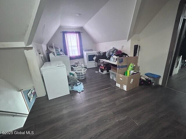 436 Lower Main St, Fort Edward, NY 12839 - bonus room featuring wood finished floors, lofted ceiling, and washer / dryer