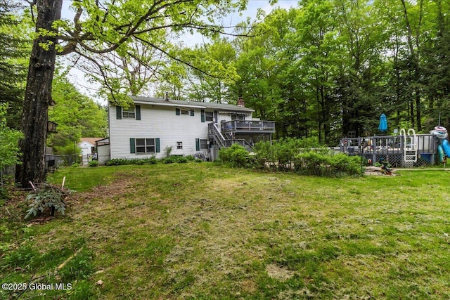 5131 Fairground Ave, Ballston Spa, NY 12020 - view of yard featuring a deck and stairway